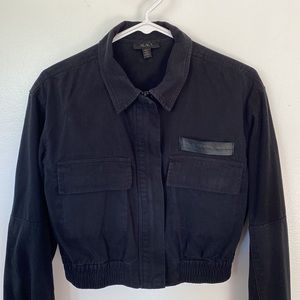 Alala Black Cotton Cropped Utility Jacket